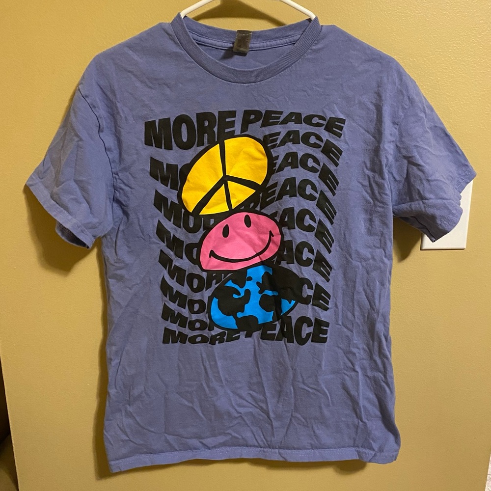 Blue Indigo “ MORE PEACE “ Short Sleeve Tee T-shirt